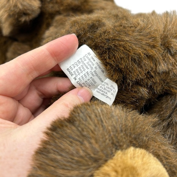 FINE TOY 16” BEAR HUGS BROWN VINTAGE STUFFED ANIMAL HEATING PAD COVER NO WARMER - Picture 9 of 10